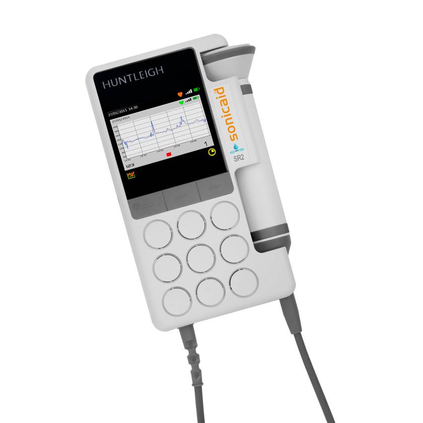 Huntleigh Healthcare Sonicaid® SR2 Doppler, Digital Rate and Trace Display, Rechargeable with 2 MHz, Obstetric Probe
