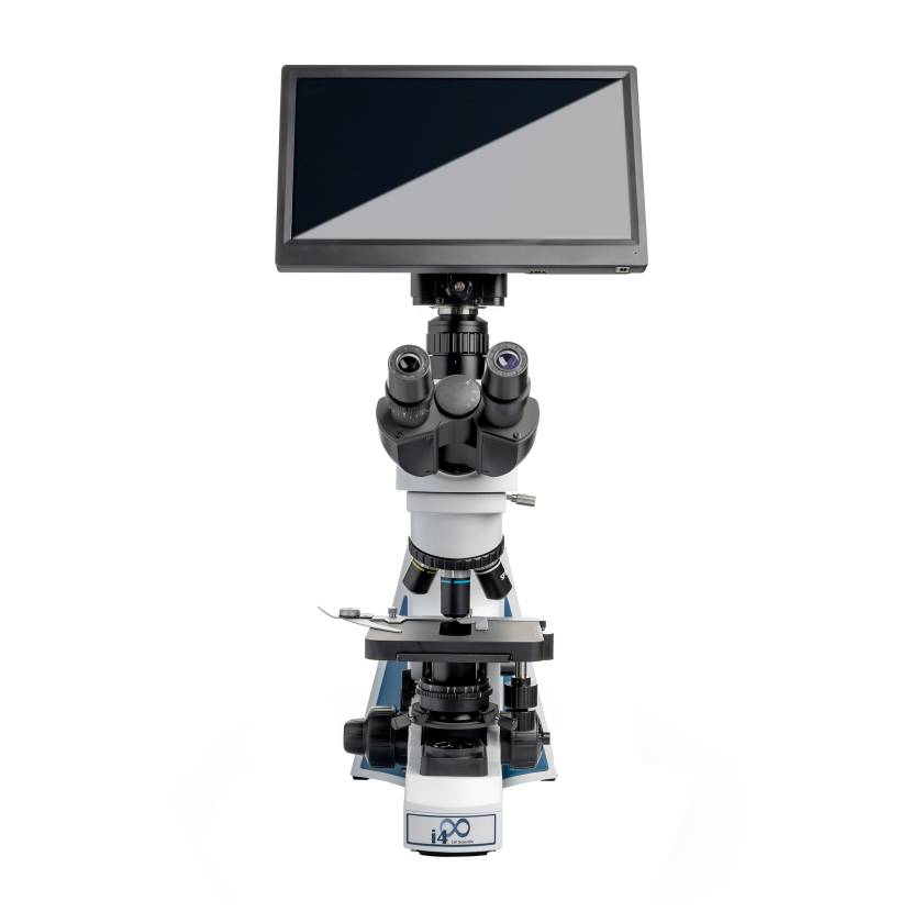 LW Scientific I4S-T4BV-IPL3 i4 Infinity Trinocular Microscope with BioVID 4K Camera and 13.3" Monitor