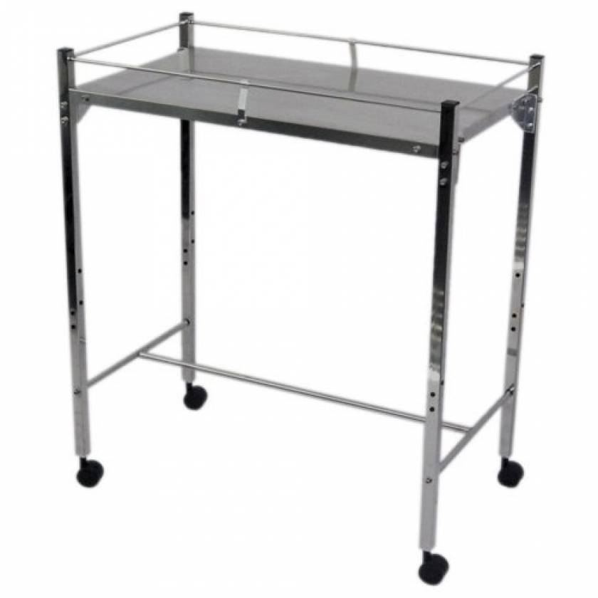MRI Non-Magnetic Utility Table with Top Shelf & GuardRails