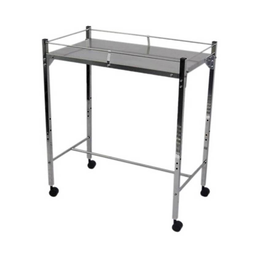 Creative Living Medical INM1501-01 MRI Non-Magnetic Utility Table with Top Shelf & GuardRails