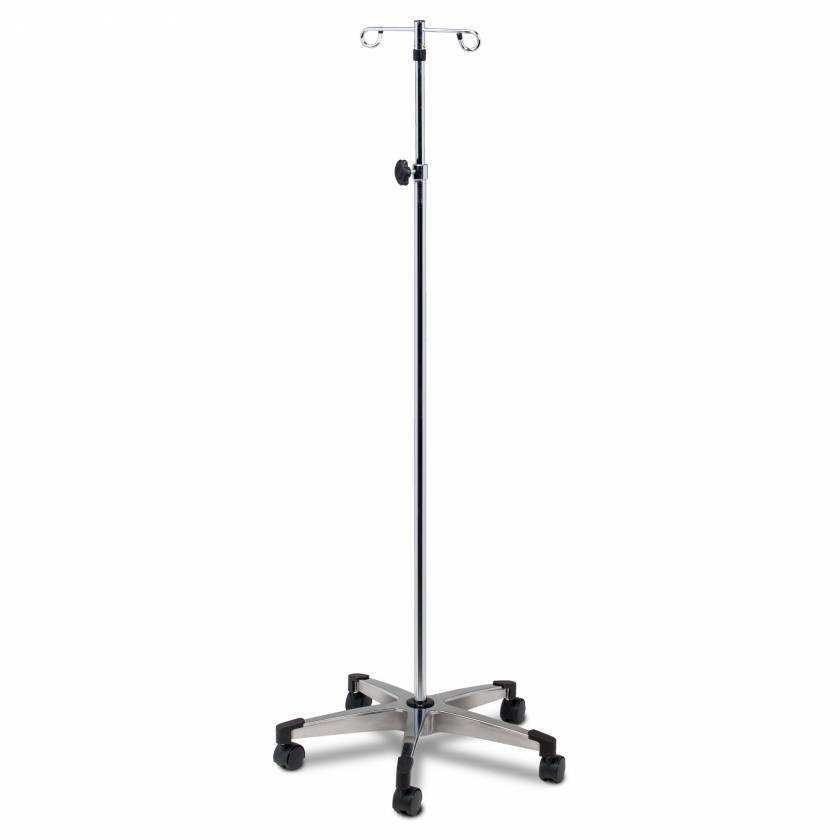 Clinton IV-35 2-Hook Knob-Lock IV Stand 5-Leg Cast Aluminum Base
