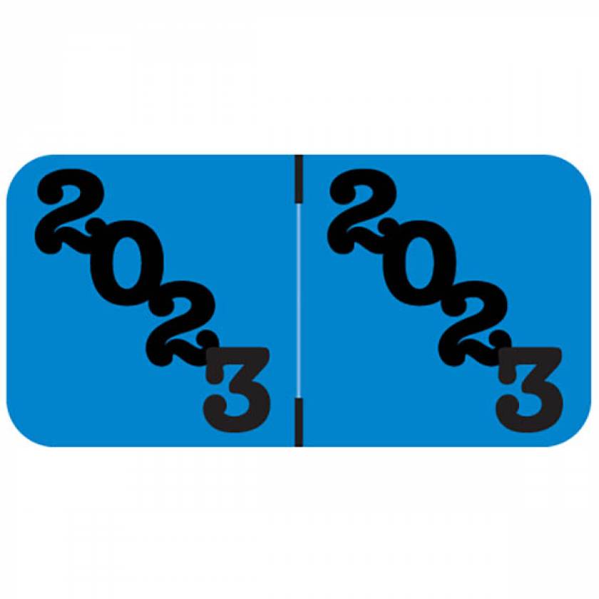 2023 Year Labels - Jeter Compatible - Size 3/4" H x 1 1/2" W - Blue Label