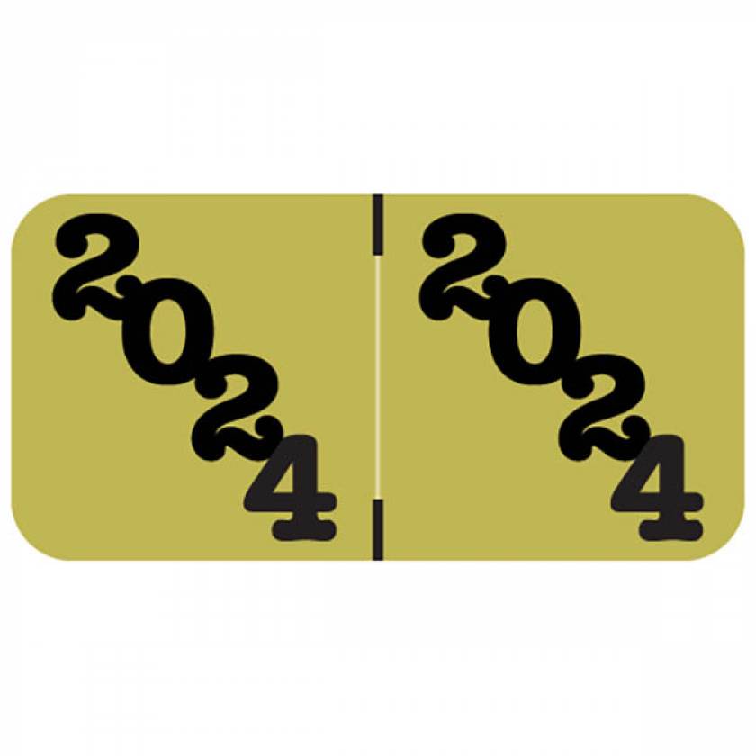 2024 Year Labels - Jeter Compatible - Size 3/4" H x 1 1/2" W - Gold Label