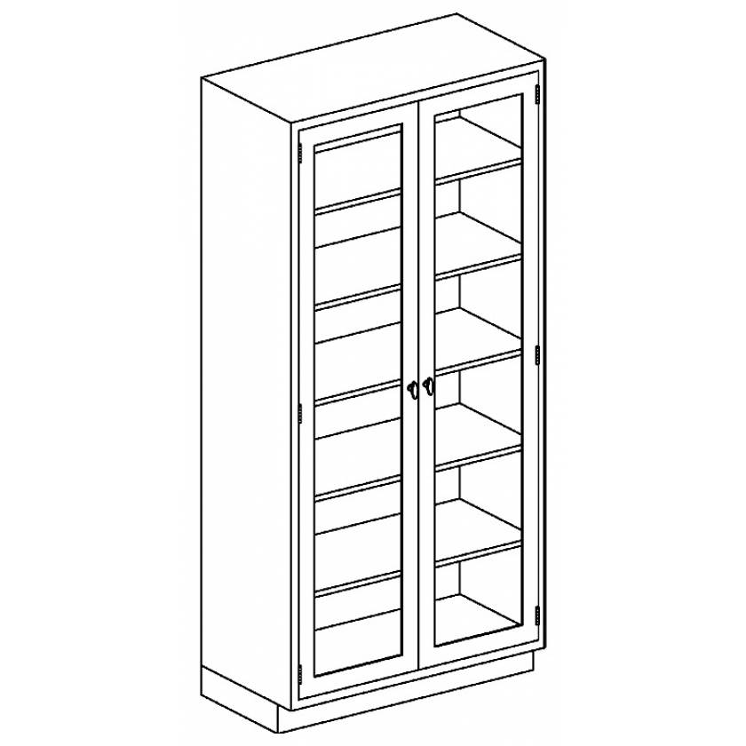 Stainless Steel High Cabinet with Double Glazed Hinged Doors