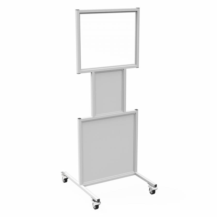 Phillips Safety LB-2024-N Mobile Lead Barrier with Cutouts and Glass Window Size 20" H x 24" W