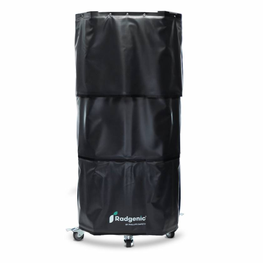 Phillip Safety LB-MB-AHWB Adjustable Height Wraparound Mobile Lead Barrier - Fully Extended Front View
