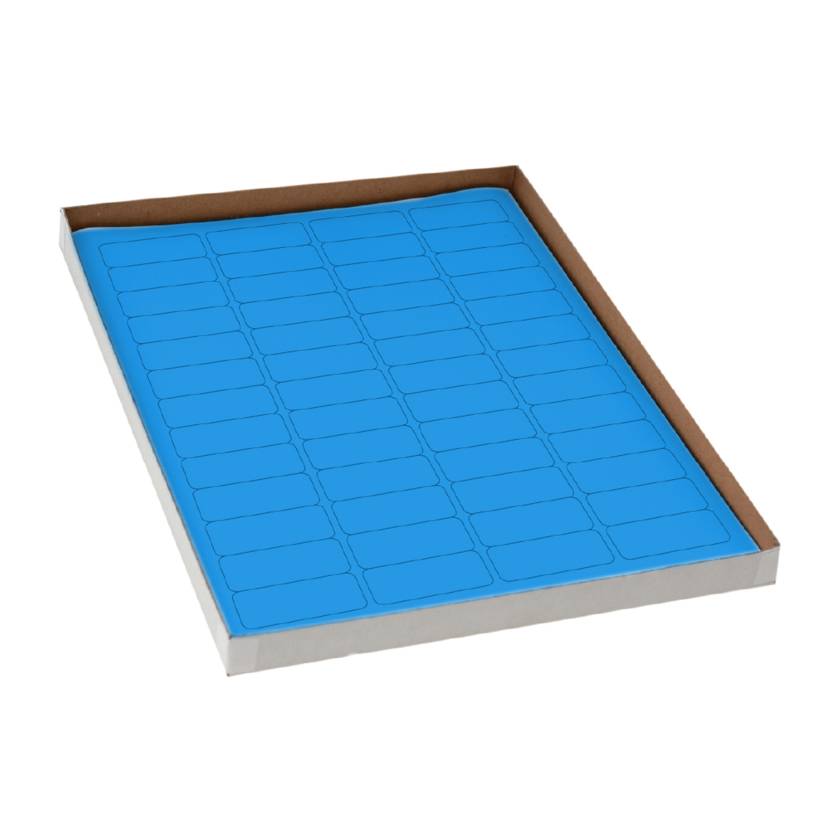 Globe Scientific LCS-43X19B Cryogenic Label Sheet for Cryovials - 43 mm x 19 mm, Blue
