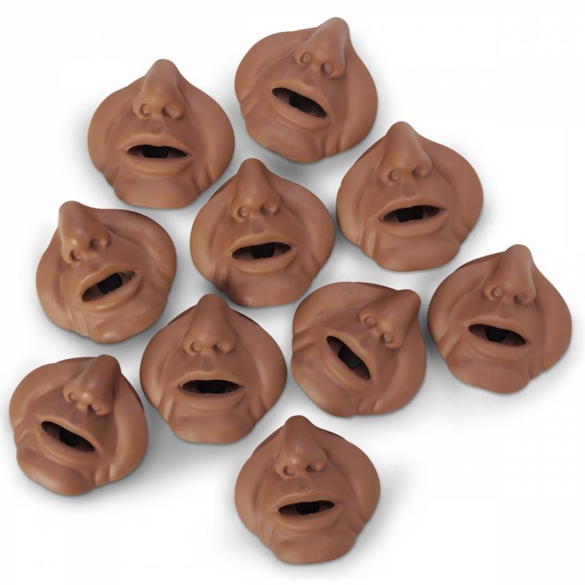 Mouth/Nose Pieces for Life/form Bariatric CPR Manikin - Dark - Pack of 10 