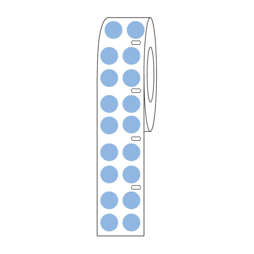 Globe Scientific LTC-13B Cryo Direct Thermal Label Roll for 2.0 mL Tubes - 13 mm Dots, Blue