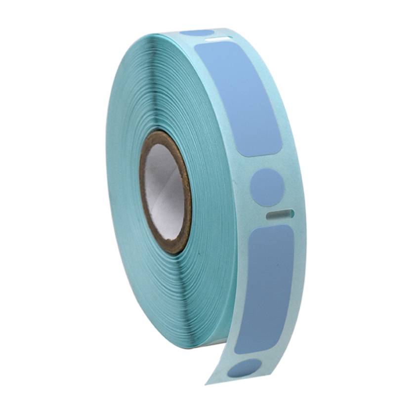 Globe Scientific LTC-38X13-95B Cryo Direct Thermal Label/Dot Combo Roll for 2.0 mL Tubes - 38 mm x 13 mm and 9.5 mm Dots, Blue