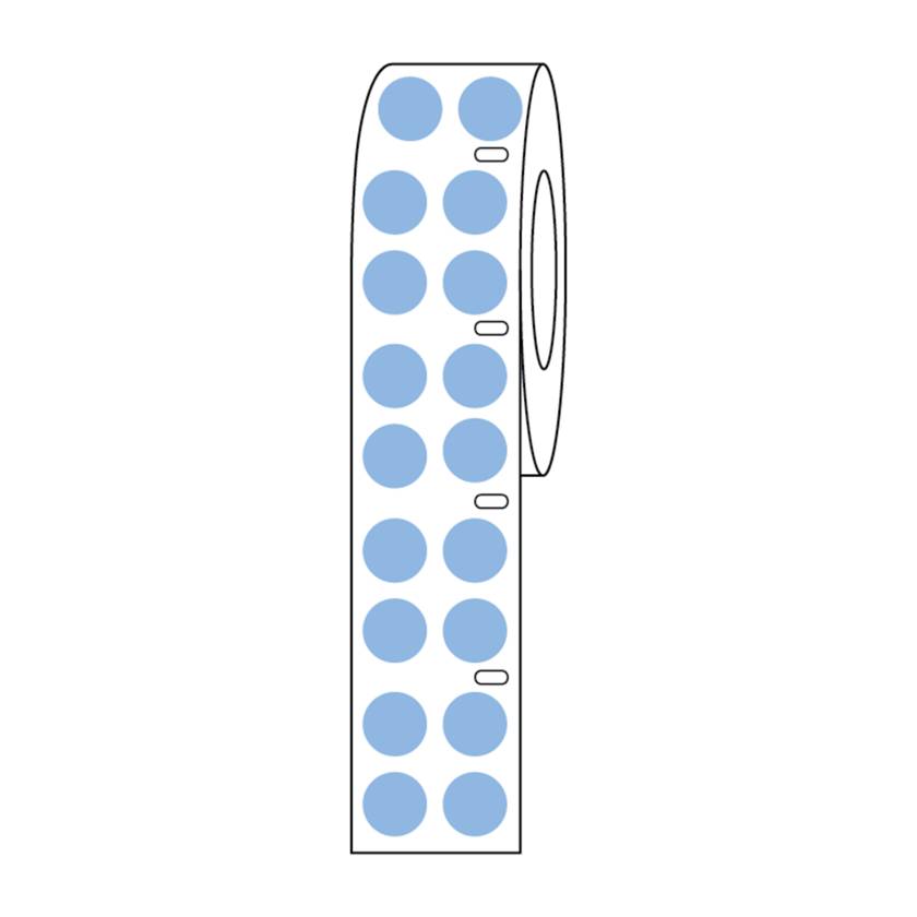 Globe Scientific LTC-95B Cryo Direct Thermal Label Roll for 1.5 mL Tubes - 9.5 mm Dots, Blue