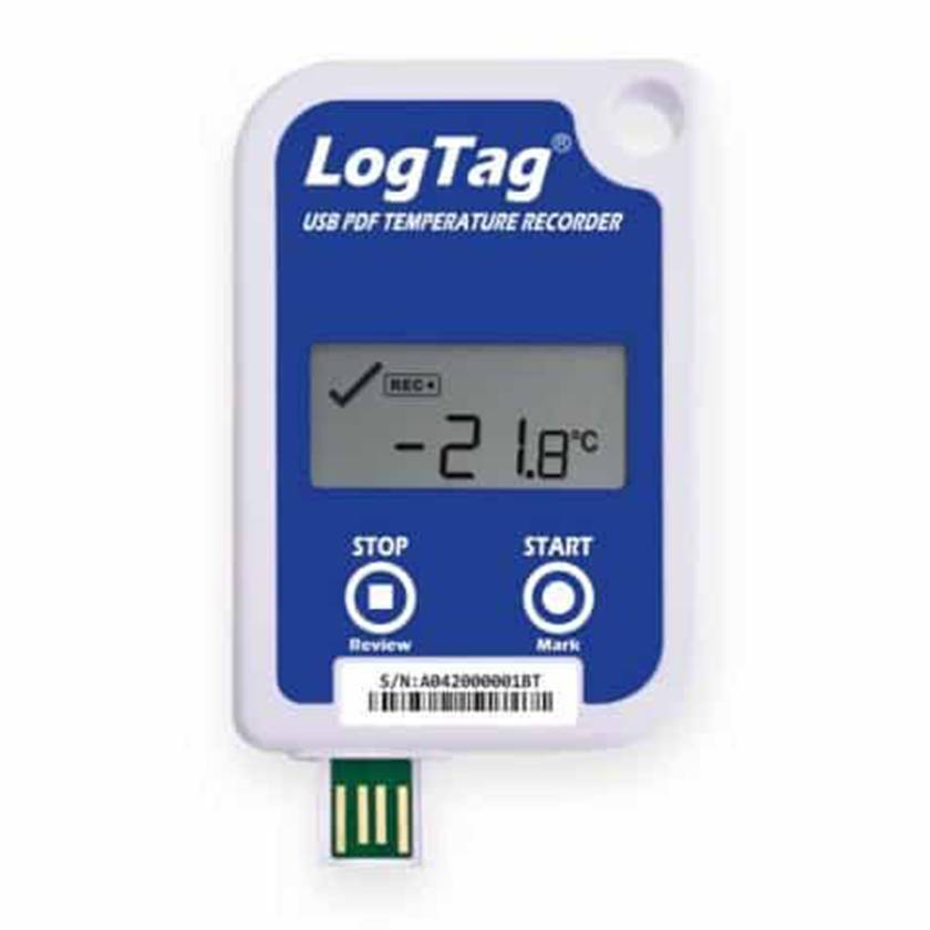 Thermco LTUSRID16 Single-Use USB and PDF Temperature Data Logger - Front View without Cap