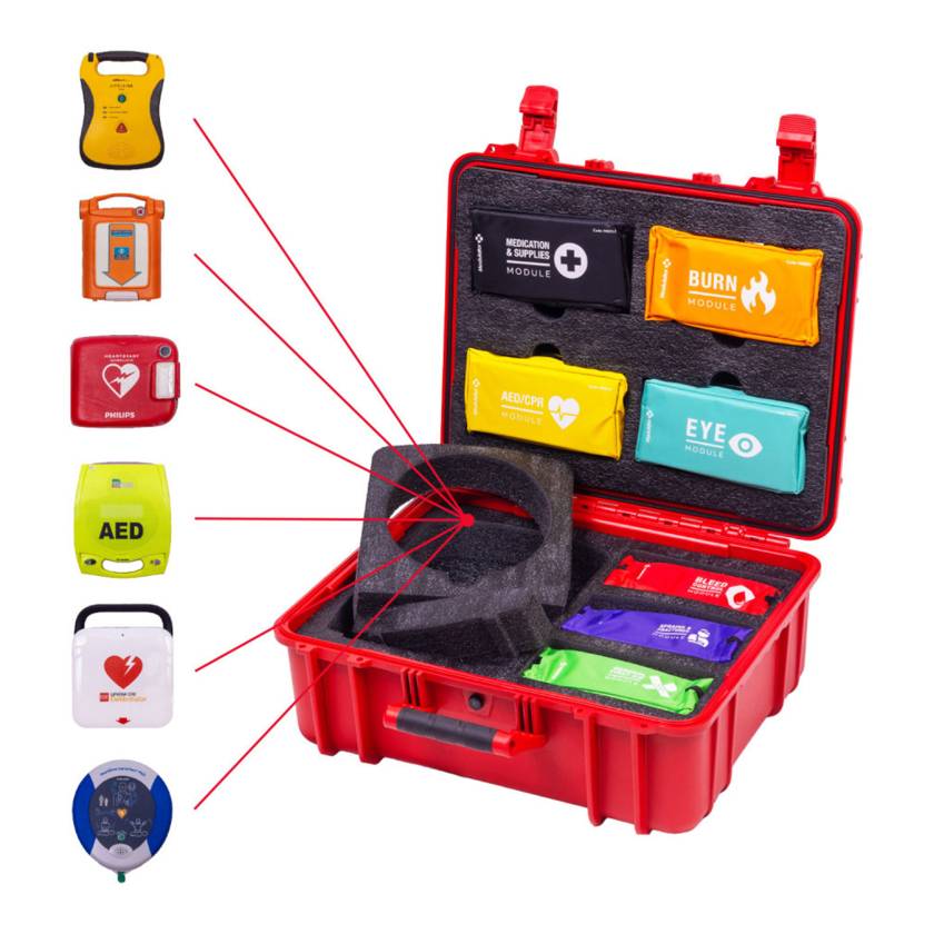 AERO Healthcare M700 Modulator Flex Trauma Kit with XL Rugged Hard Case - Contents and Compatible AEDs (AEDs are sold separately)