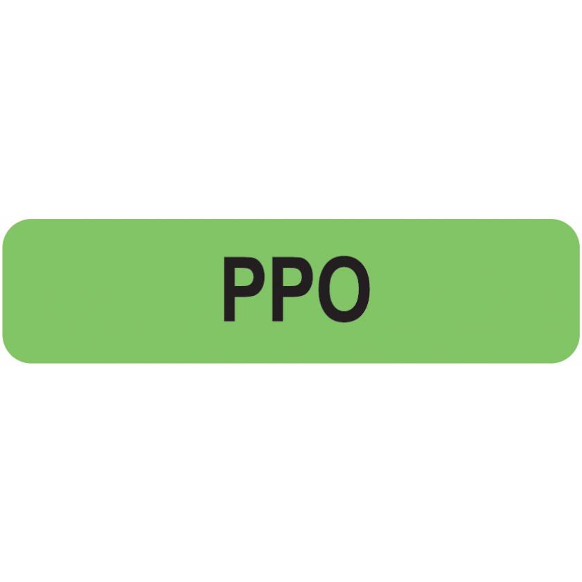 PPO Label - Size 1 1/4"W x 5/16"H