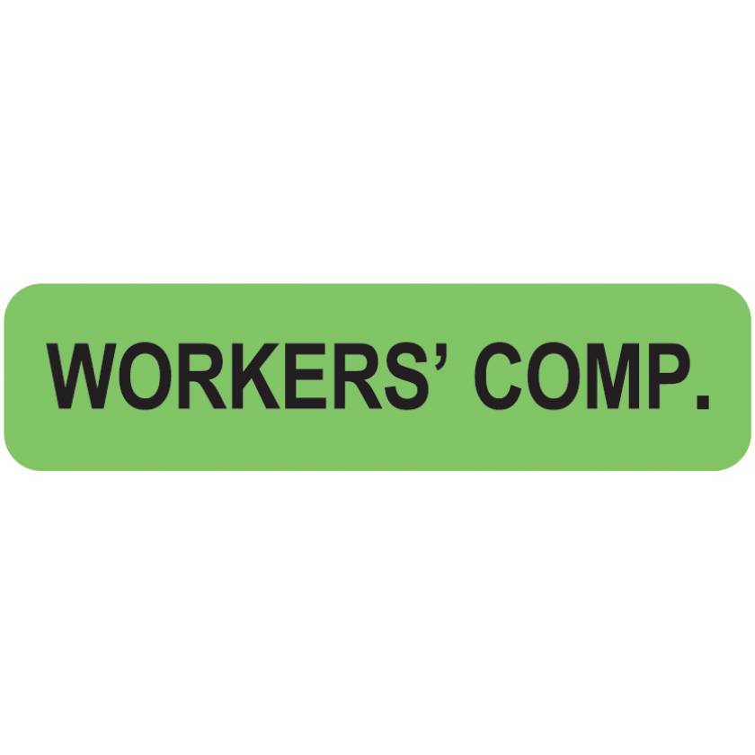 WORKERS' COMP. Label - Size 1 1/4"W x 5/16"H