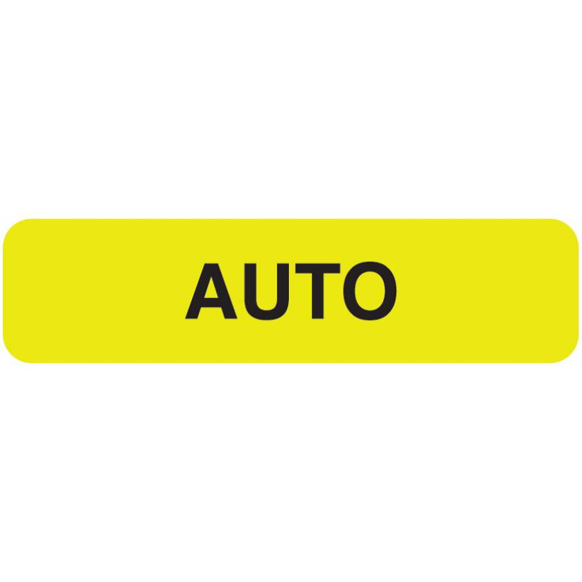 AUTO Label - Size 1 1/4"W x 5/16"H