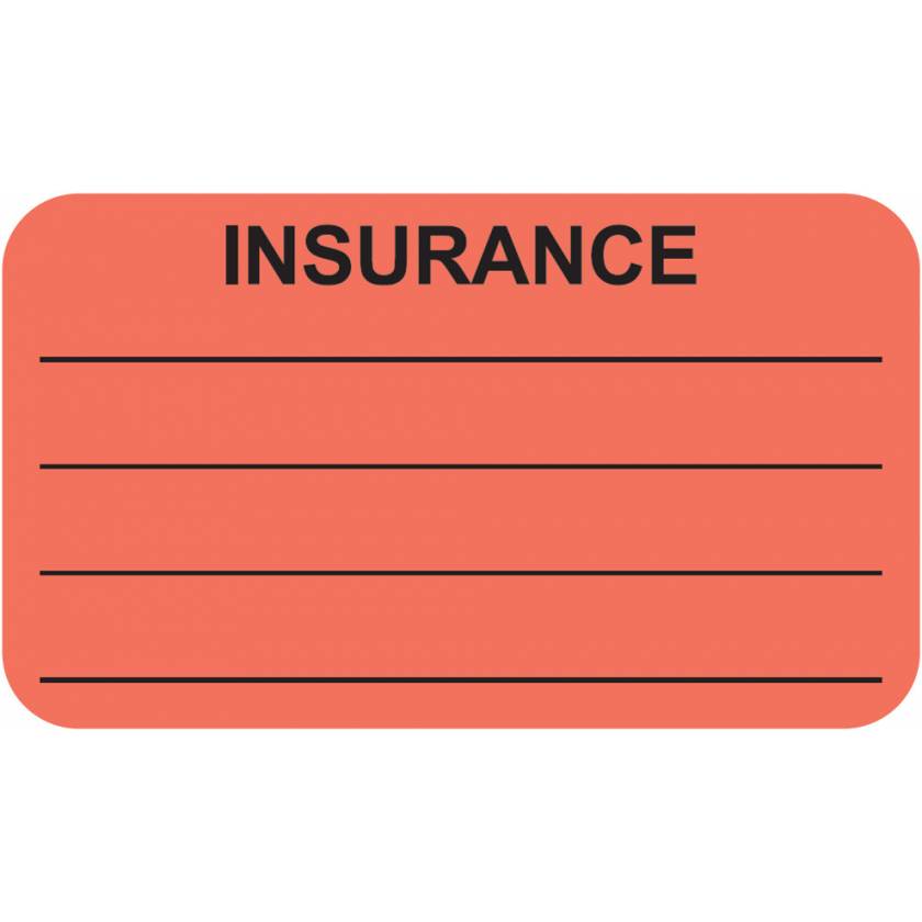 INSURANCE Label - Size 1 1/2"W x 7/8"H