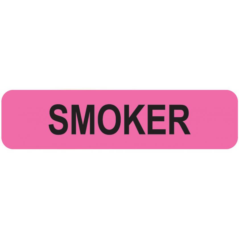 SMOKER Label - Size 1 1/4"W x 5/16"H