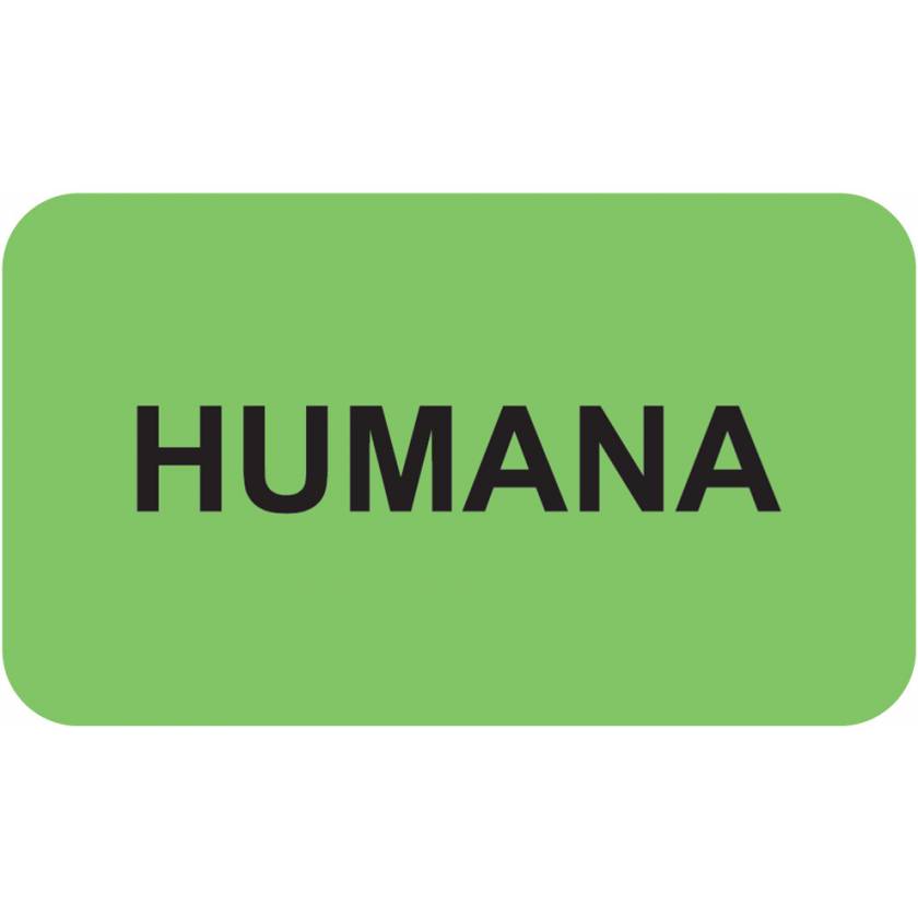 HUMANA Label - Size 1 1/2"W x 7/8"H