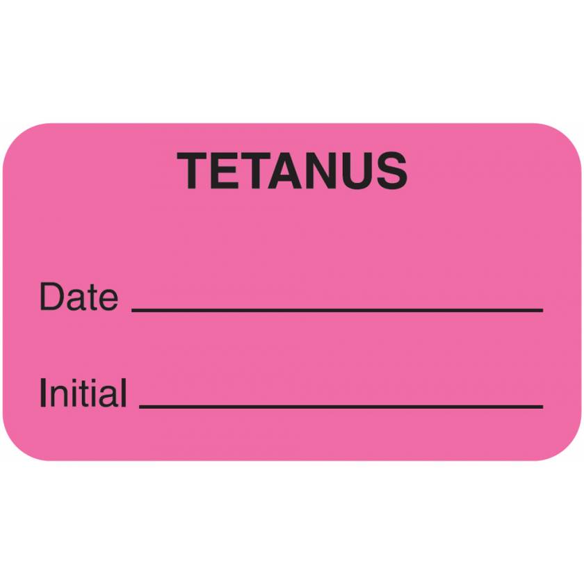 TETANUS Label - Size 1 1/2"W x 7/8"H