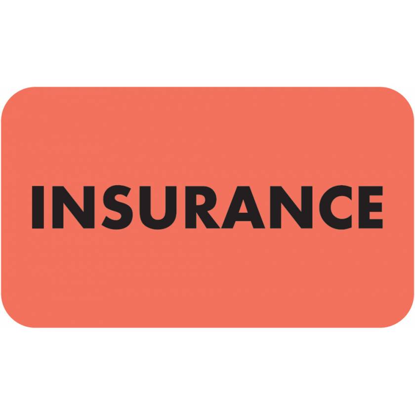 INSURANCE Label - Size 1 1/2"W x 7/8"H
