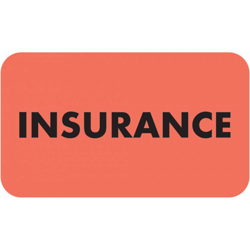 INSURANCE Label - Size 1 1/2"W x 7/8"H