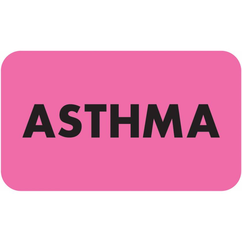 ASTHMA Label - Size 1 1/2"W x 7/8"H