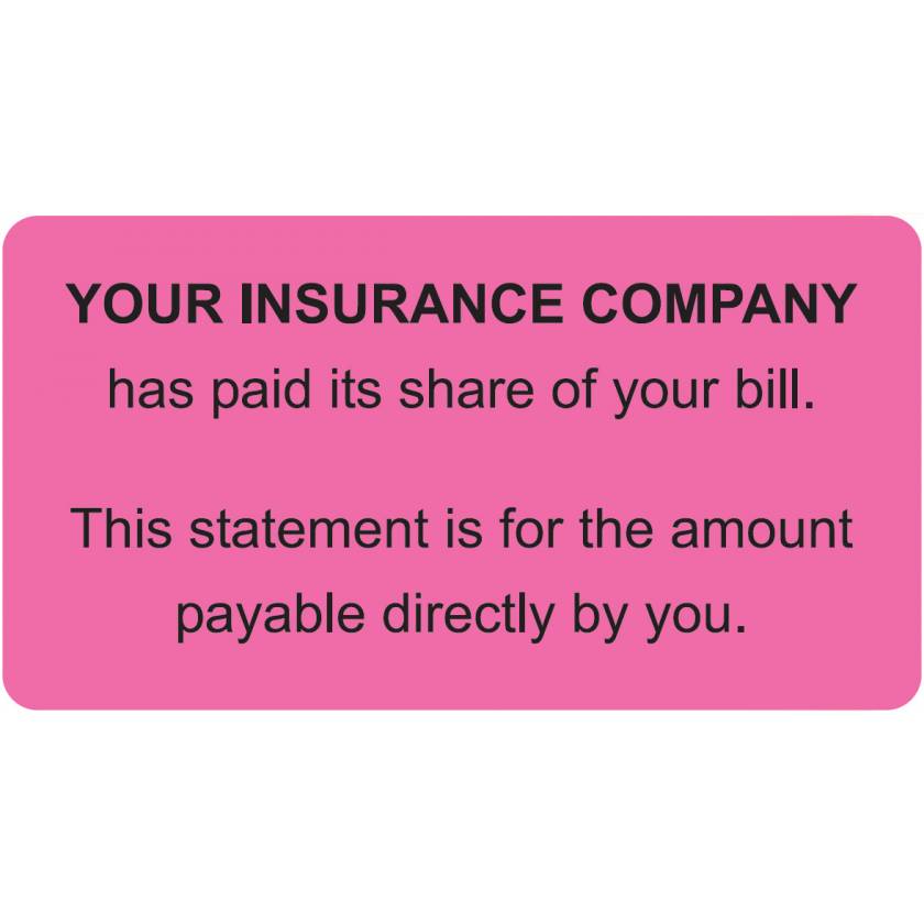 YOUR INSURANCE COMPANY Label - Size 3 1/4"W x 1 3/4"H