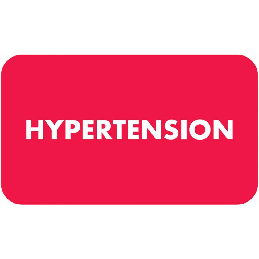 HYPERTENSION Label - Size 1 1/2"W x 7/8"H
