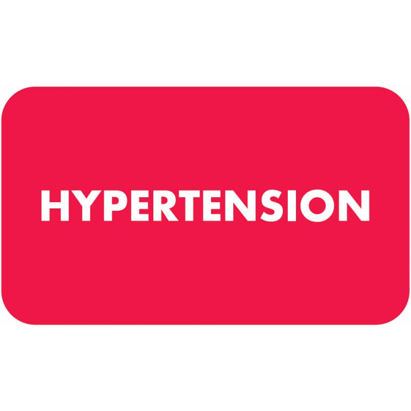 HYPERTENSION Label - Size 1 1/2"W x 7/8"H