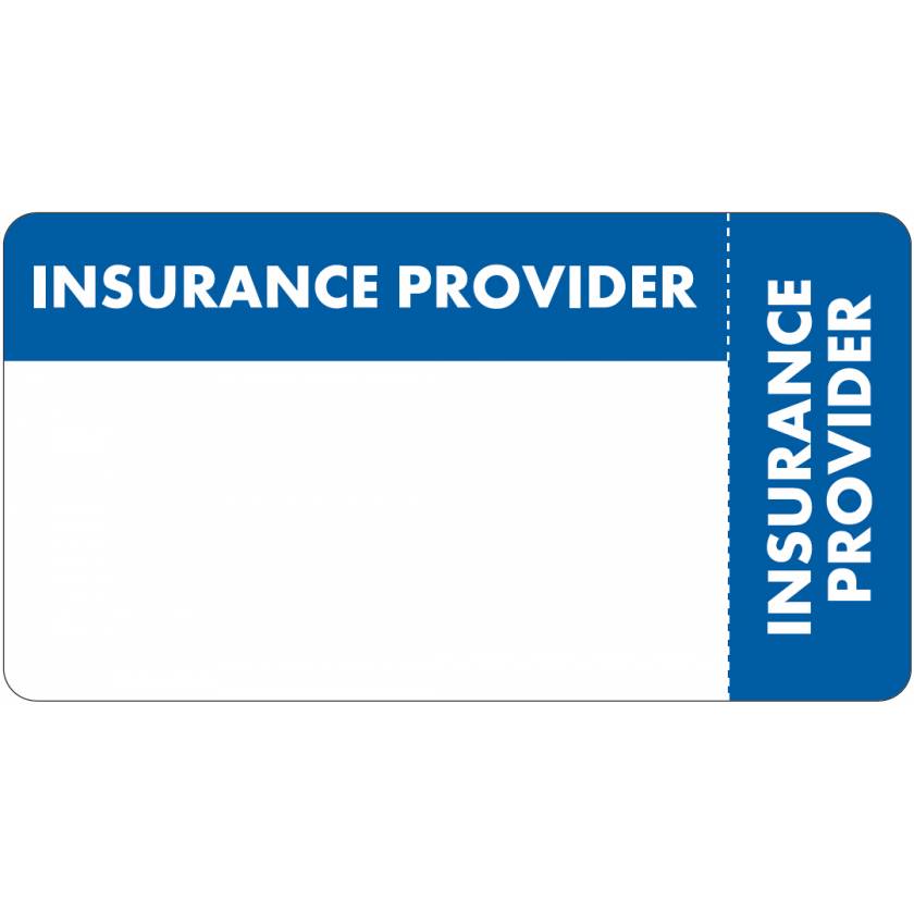 INSURANCE PROVIDER Label - Size 3 1/4"W x 1 3/4"H - Wrap Around Style