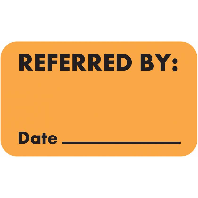 REFERRED BY Label - Size 1 1/2"W x 7/8"H