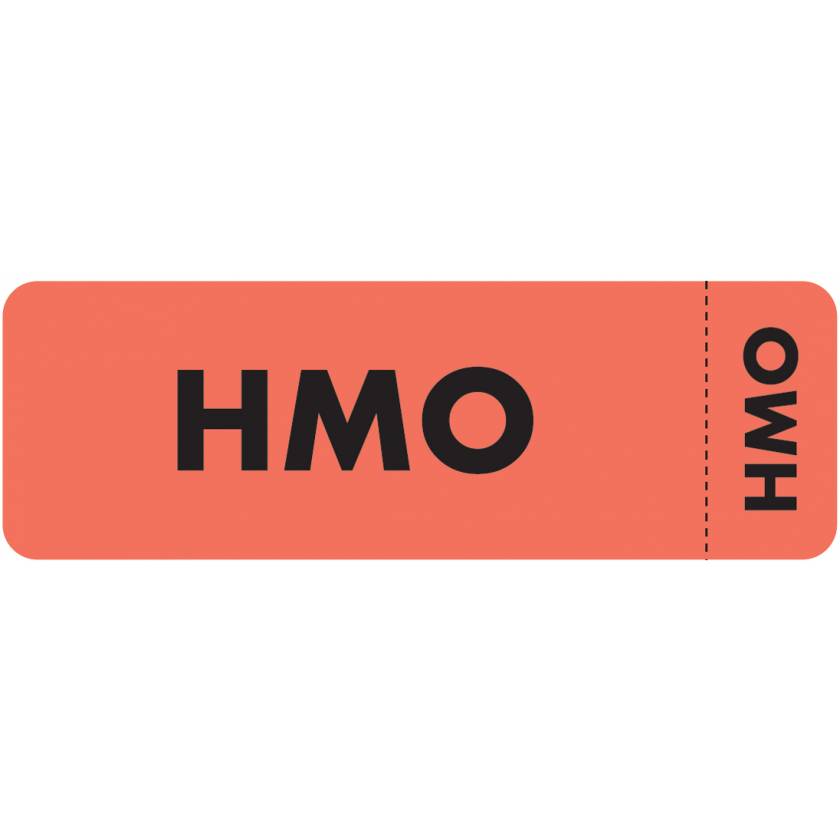 HMO Label - Size 3"W x 1"H - Wrap Around Style