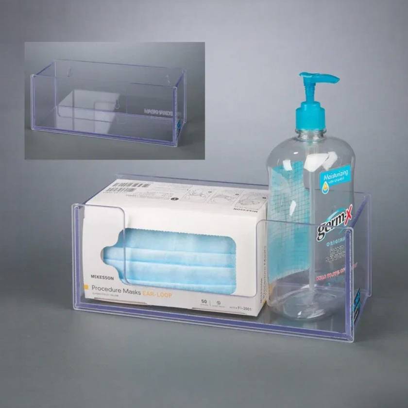 Poltex MASKHANDSAN Mask Box and Hand Sanitizer Holder (Consumables and Bottle are Not Included)