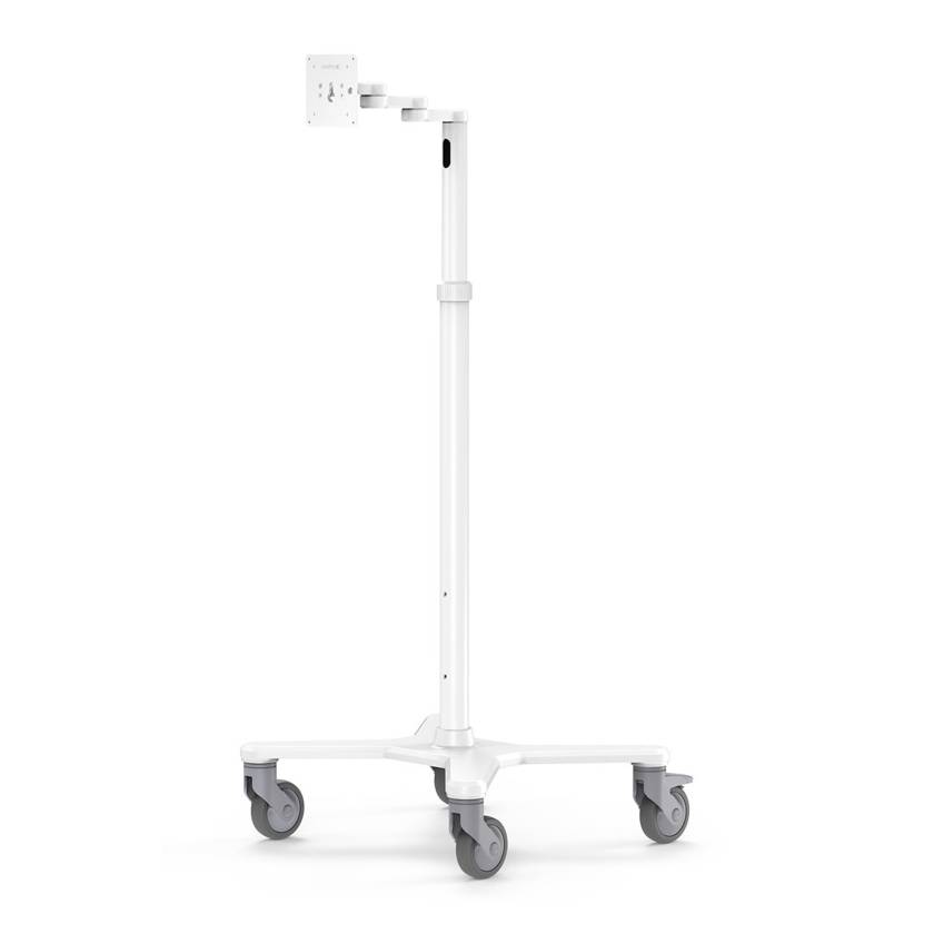 Compulocks MCRSTDEXW Premium Medical Rolling Cart with VESA Mount - Extended Arm Left Angle