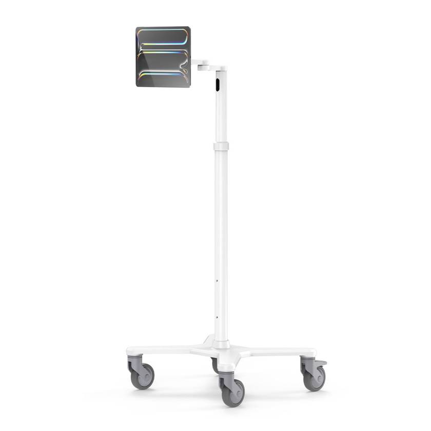 Compulocks MCRSTDEXWSMP01W Premium Medical Rolling Cart with High Bond Adhesive Pad Universal VESA Plate - Extended Arm (Tablet is Not Included)