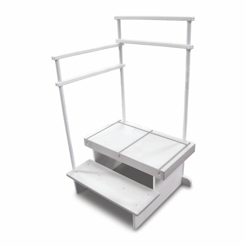 Clear Image Devices 24404-HR Series 2-Step Extra Wide Positioning Platform with Handrail