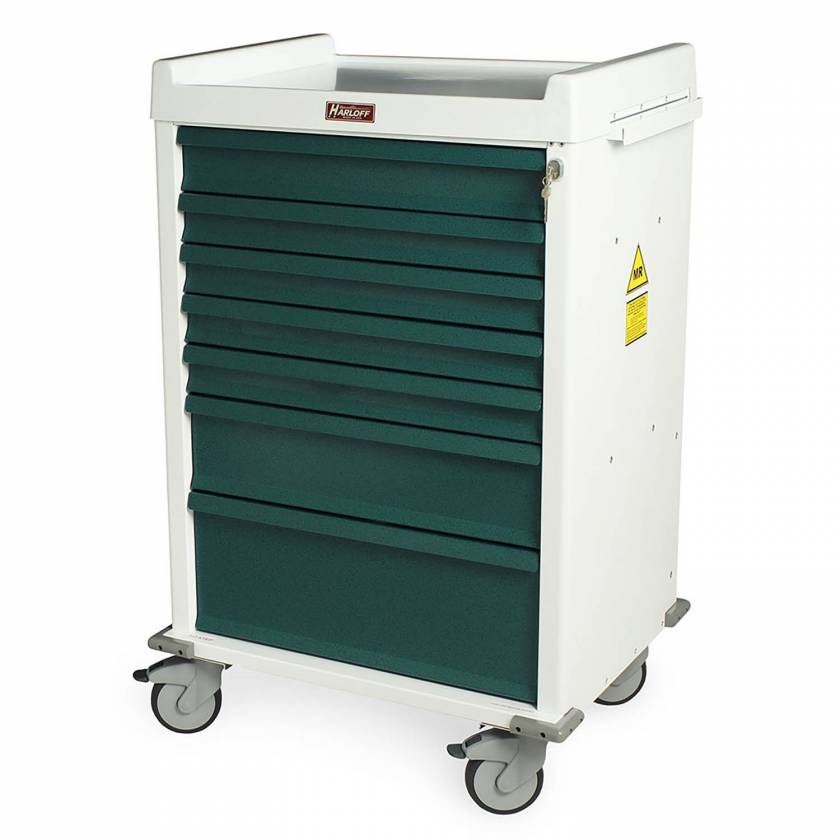 Harloff MR7K MR-Conditional Anesthesia Cart Seven Drawer with Key Lock
