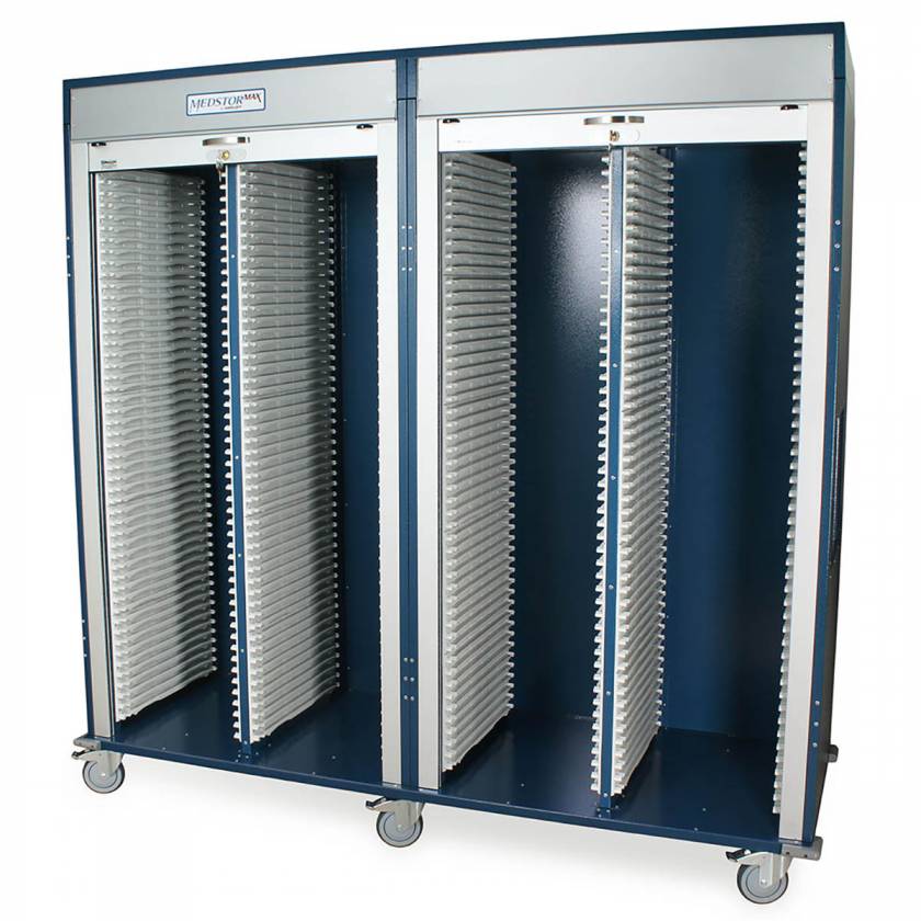 Harloff MSPM84-00TK MedStor Max Quad Column Medical Storage Cabinet with Dual Tambour Doors, Key Locks