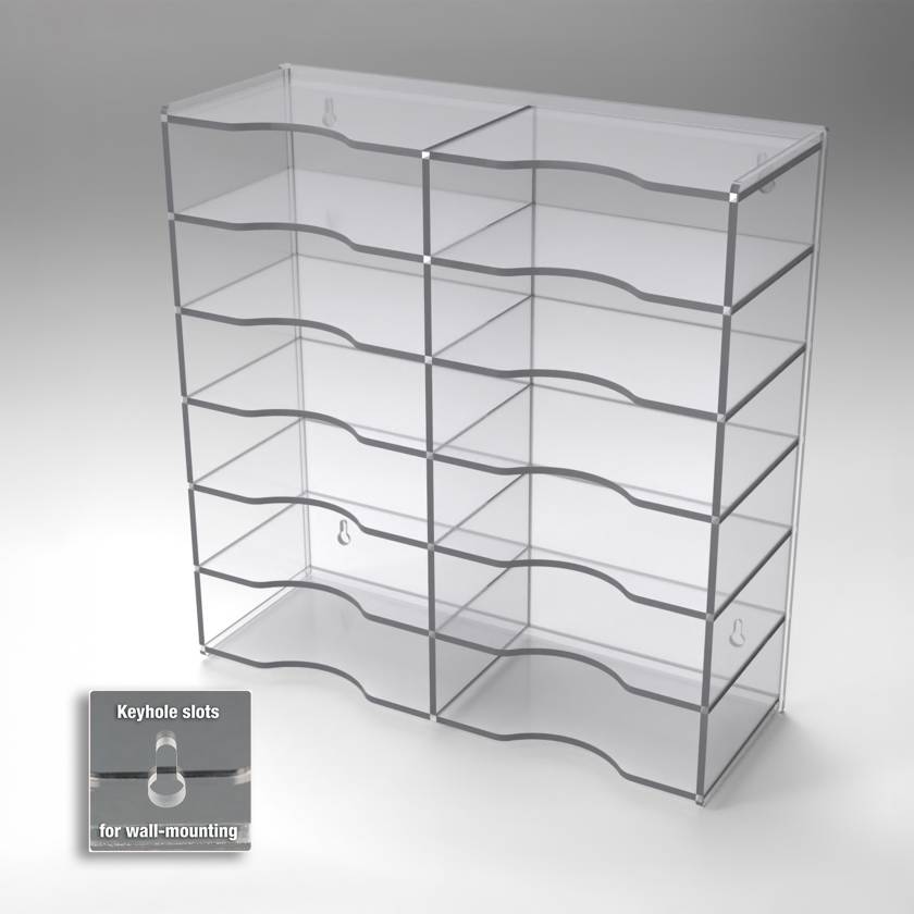 Poltex MTLCASRCK12-W Metal Cassette Rack, 12 Pocket