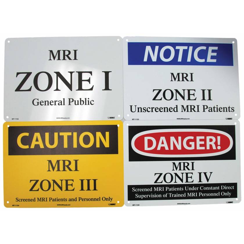 MRI Zone Signs - Set of 4