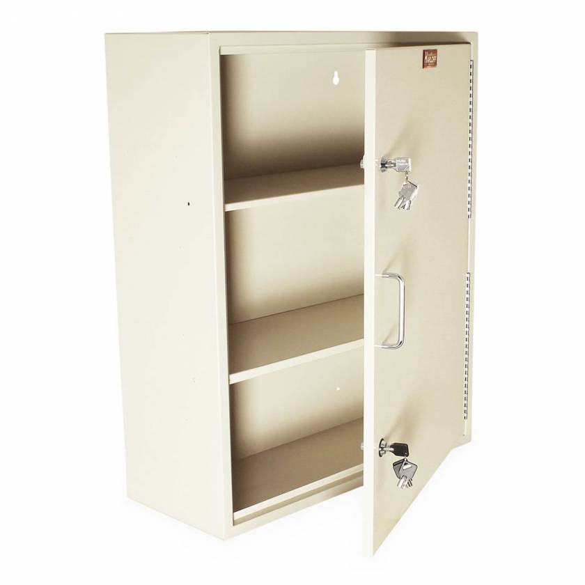 Harloff NC30D24-ST2 Large Narcotics Cabinet, Single Door with Double Tubular Lock, 30" H x 24" W x 10" D - Open Door