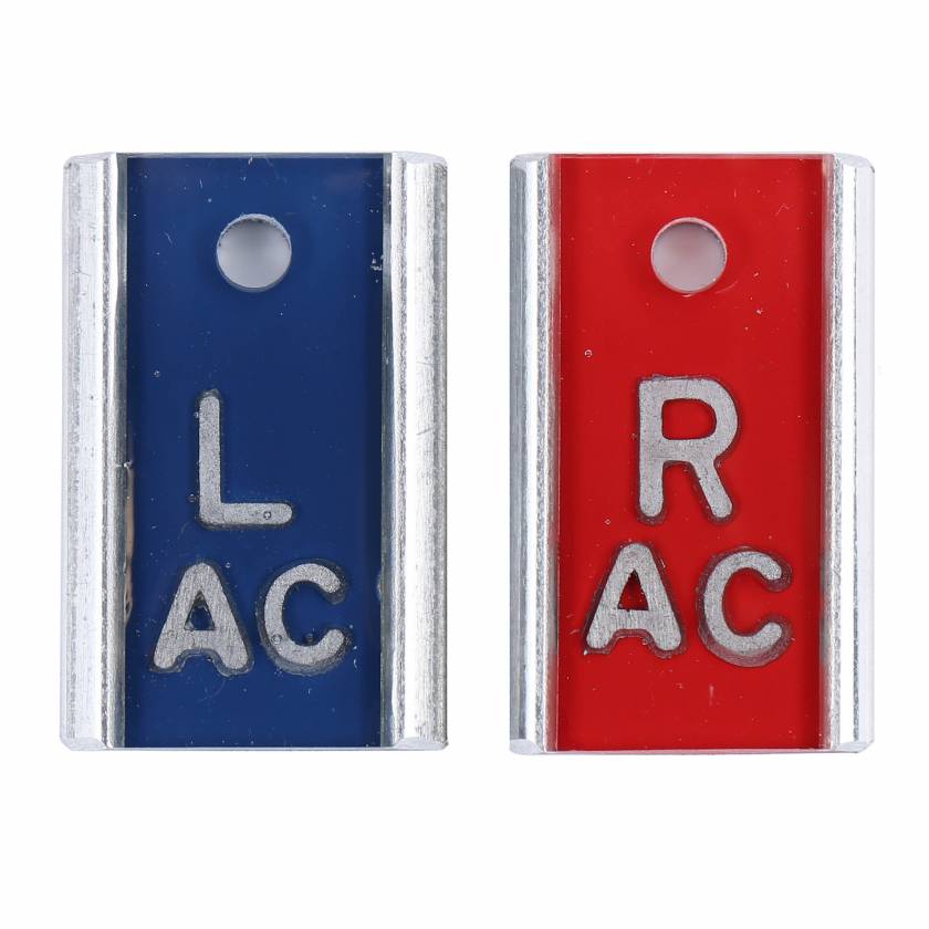 AC Wellman NEOP002 Neonatal Embedded Aluminum Marker - 1/4" L & R Set with 1-2 Initials