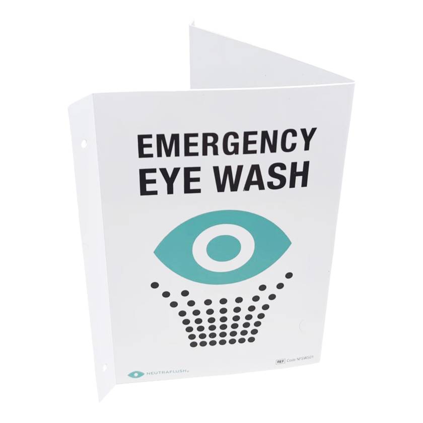 AERO Healthcare NFSWS01 NeutraFlush Wall Sign for Gravity Fed Eyewash Station