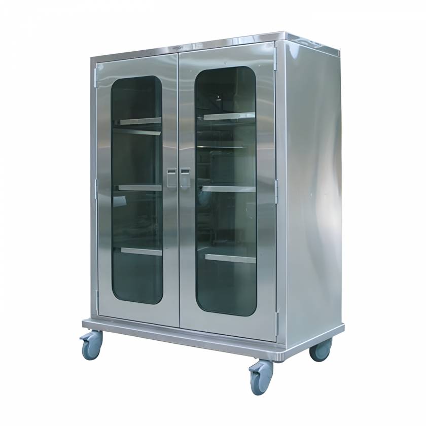Pedigo Flat Top Operating Room Cabinet with Casters and Double Door
