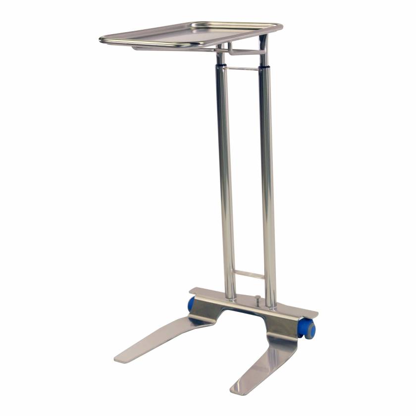 Pedigo P-1068-SS Stainless Steel Foot Operated Mayo Stand with 12 5/8" x 19 1/8" Tray