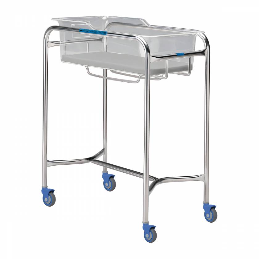 Pedigo P-1110-SS Stainless Steel Bassinet Stand (Shown with Optional Bassinet and Pad - Sold Separately)