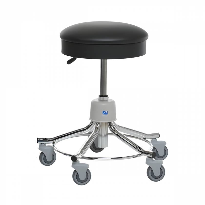 Pedigo P-536GS Chrome Base Hand Pneumatic Adjustable Stool