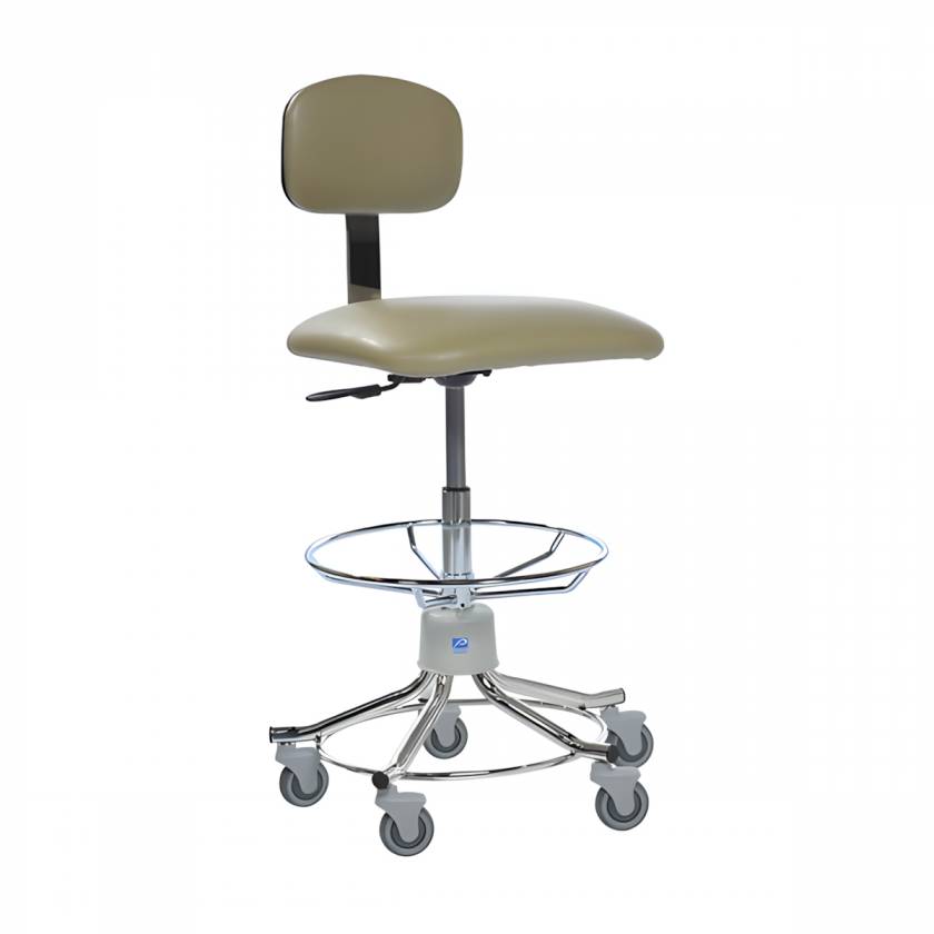 Pedigo P-555-GS Hand Pneumatic Adjustable Lab Stool with Backrest