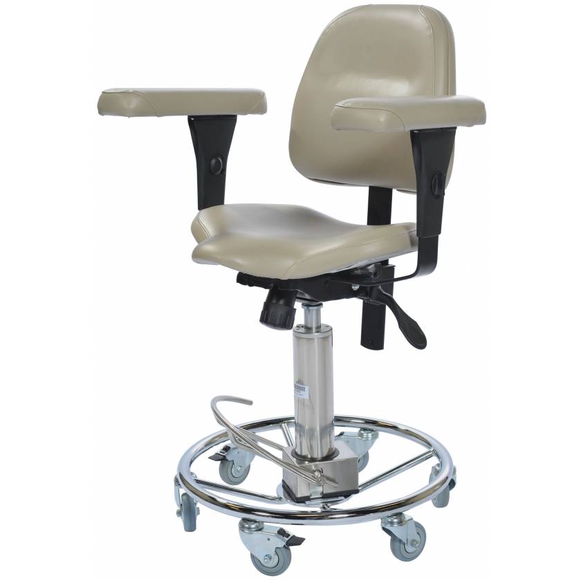 Pedigo Hydraulic Surgeons Stool With Backrest & Armrests